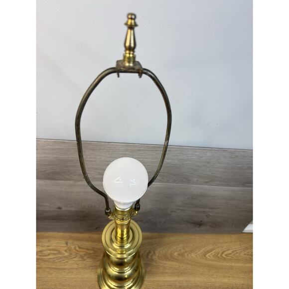 Vintage Stiffel Brass Table Lamp 30” Tall Heavy Polished Base ~No Shade - Picture 7 of 9